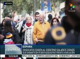 Sindicatos de España exigen al gobierno salarios dignos