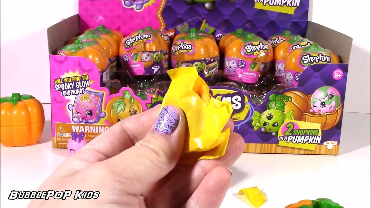 Shopkins Halloween Surprise Pumpkins 2 Pack Glow In The Dark Awesomeness Toy Review | PSTo