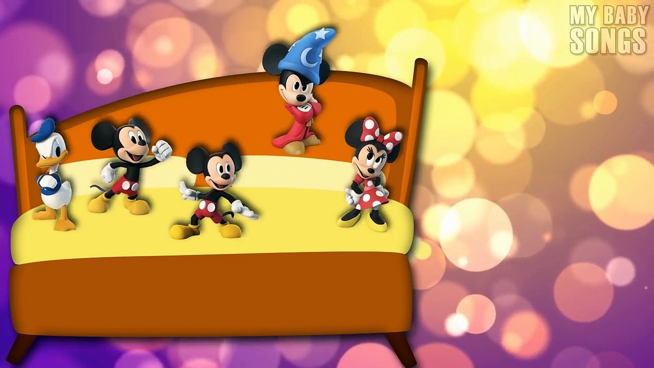 Mickey Mouse Clubhouse Spiderman Five Little Monkeys Jumping On The Bed - Nursery Rhymes S