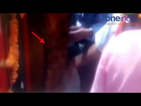 MP Home Minister Babulal Gaur inappropriately touches a woman