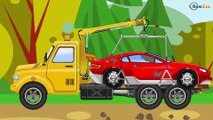 Dibujo Animado - Camión de Bomberos, Coche de Policía y Carros de Carreras - Coches para Niños