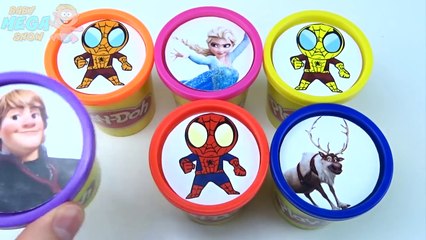 Сups Stacking Surprise Play Doh Clay Frozen Elsa Joker Superhero Spiderman Playground Lear