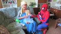 Angry Baby vs Frozen Elsa TOILET POO PRANK w Spiderman Hulk Joker Finger Family Real Life