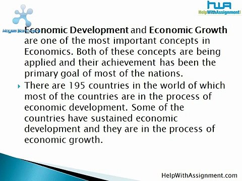 Economic Development & Growth - Economics Assignment Help