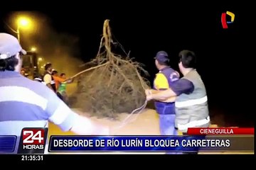 Télécharger la video: Cieneguilla: desborde de río Lurín bloquea carretera