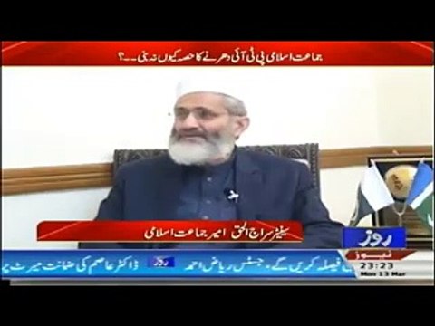 We Dont Want to Pressurize Supreme Court on PANAMA case,Siraj ul Haq-Roze Ki Tehqeeq