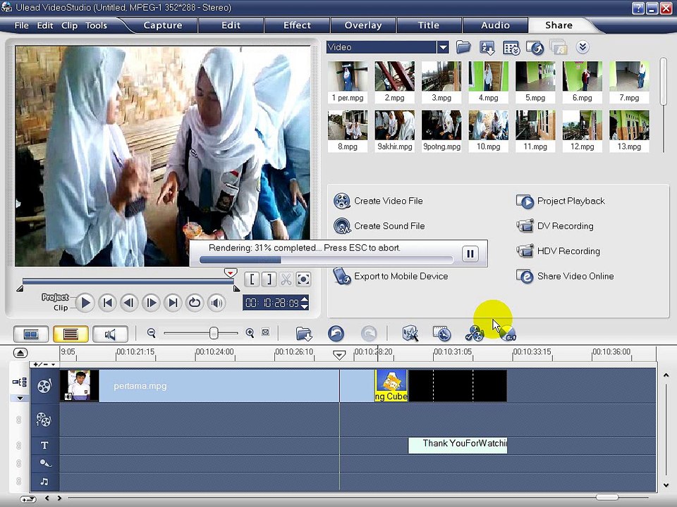Tutorial Edit Video di Ulead Video Studio