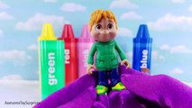 Alvin and the Chipmunks Jumbo Crayons Toy Surprises Body Paint Finger Family Song Nursery