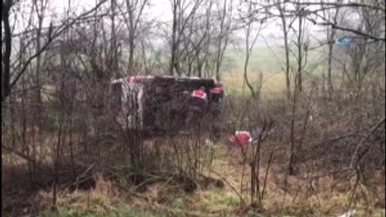 Yoldan Çıkan Kamyonet Şarampole Yuvarlandı: 2 Yaralı