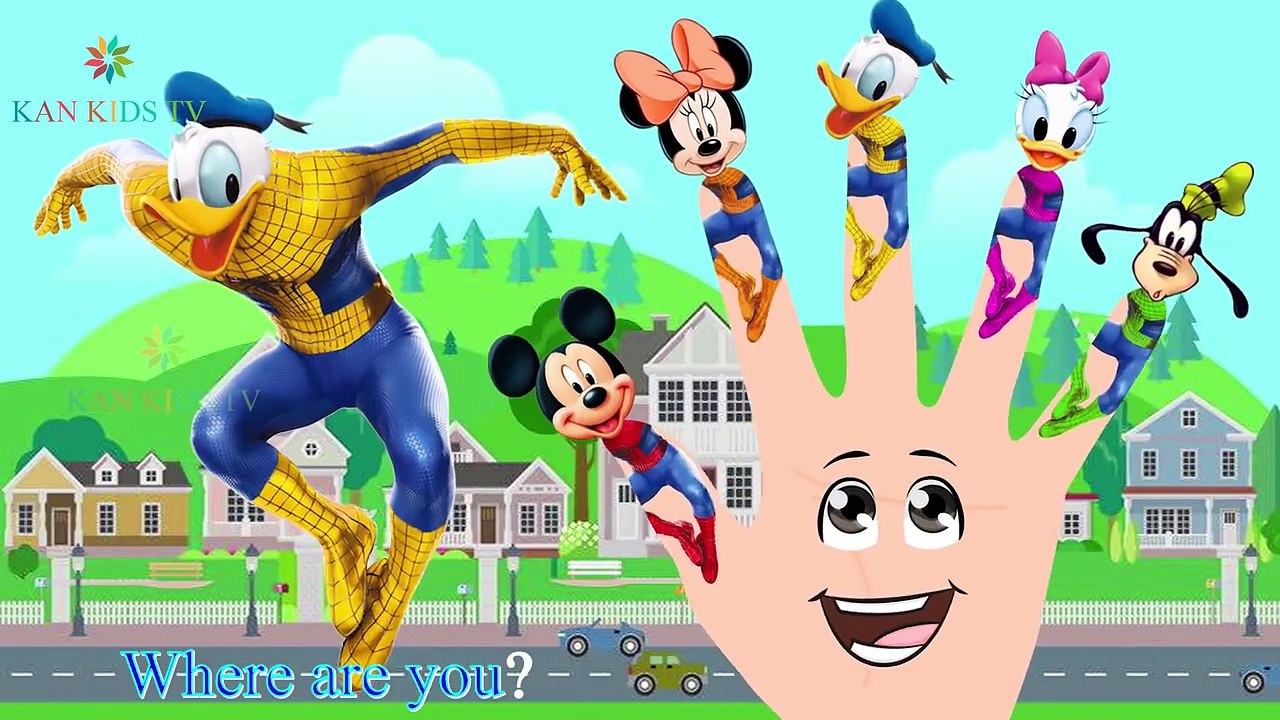 Mickey Mouse Spider-Man Finger Family Songs - Nursery Rhymes Lyric & More - ABC Kids