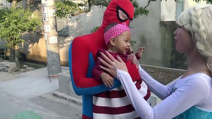 Frozen Elsa Baby Drowning Spiderman rescue, Pink Spidergirl vs joker POOL SURPRISE Fun Sup