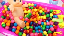 Learn Colors BabyDoll Peppa Pig BathTime With Bubble Gum Ball For Tuddler Kid