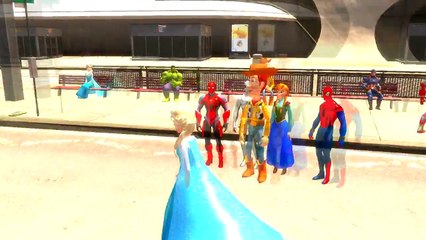 Disney Frozen Elsa, Woody Toy Story, with Lightning McQueen Cars Spiderman Nursery Rhymes