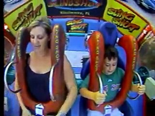 Funny Funny Sling Shot Ride Video Mom and 7 year old Son___