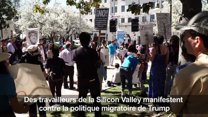 Des travailleurs de la Silicon Valley manifestent contre Trump
