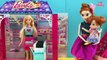 Grocery Shopping! Elsa & Anna kids shop at Barbie's Grocery S