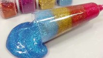 How To Make Glitter Cocktail Clay Slime Learn Colors Glitter Rainbow Ice Cream Foam Clay T
