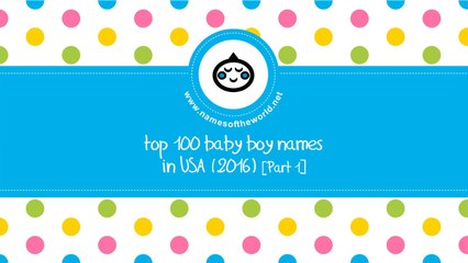 Top 100 baby boy names in US 2016 Part 1 - the best baby names - www.namesoftheworld.net