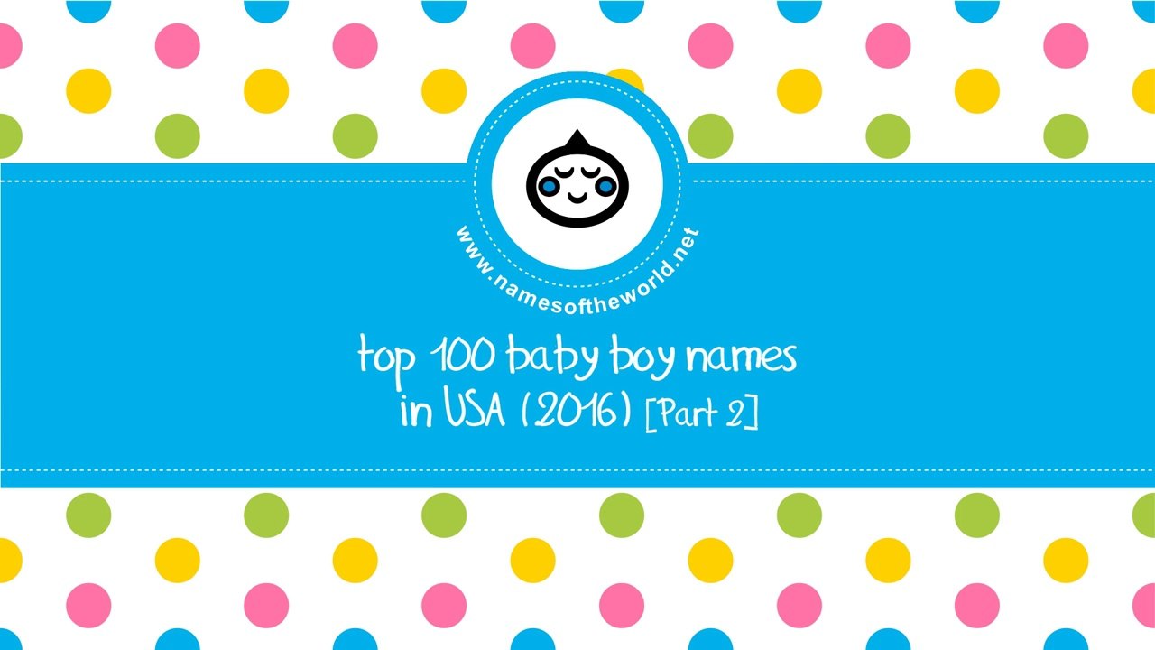 Top 100 baby boy names in US 2016 Part 2 - the best baby names - www.namesoftheworld.net
