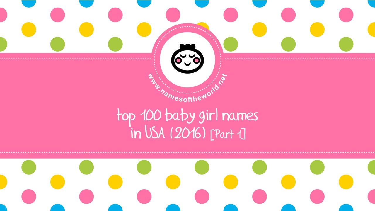 Top 100 baby girl names in US 2016 Part 1 - the best baby names - www.namesoftheworld.net