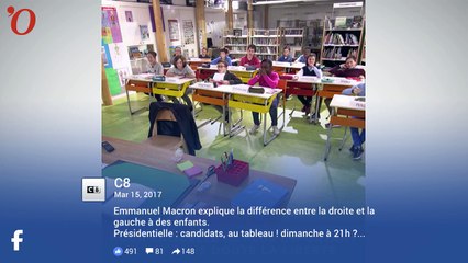 Présidentielle : Macron joue au prof pour expliquer la différence entre la gauche et la droite