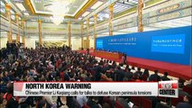 Chinese Premier Li Keqiang calls for talks to defuse Korean peninsula tensions