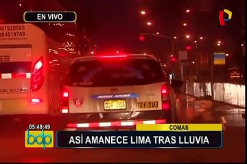 Intensa lluvia de madrugada inunda diversas calles de Lima