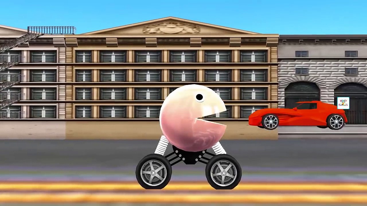 Learn The Colors, Car Vs Pacman Cartoon, Teach Colours to Toddlers Kids Children Babies