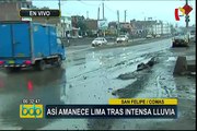 Intensa lluvia de madrugada inunda diversas calles de Lima