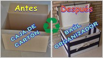 Cómo reciclar una caja de cartón en un baúl organizador