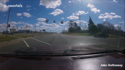 Semi-trailer gets jack-knifed by high winds