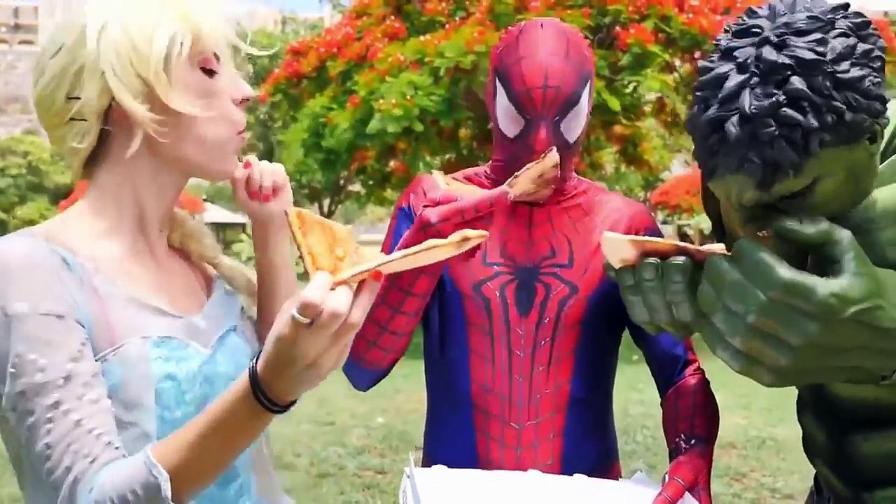 Spiderman & Elsa vs Gross Pizza Prank & Joker Hotsauce Prank! Funny Superheroes in real LI