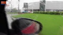 Idiot driver crashes his Mustang into Texas Lamborghini dealership after asking his buddy to film him drifting