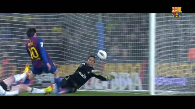 Antes de novo duelo, Barcelona relembra belos gols de Messi sobre Diego Alves