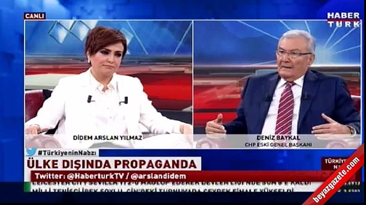 Deniz Baykal'ın canlı yayın kazası