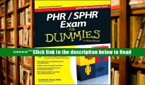 Download PHR/SPHR Exam For Dummies PDF Best Online