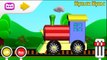 Los trenes para niños niños niños pequeños. Juego de construcción: locomotora de vapor. Educativo cartoo