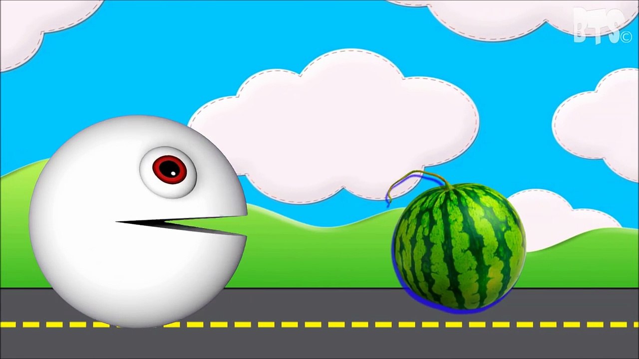 Learning Fruits Name with Fun Pacman | Learn for Children Toddlers Babies Packman Kids Vid