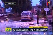 Intensa lluvia de madrugada inunda diversas calles de Lima