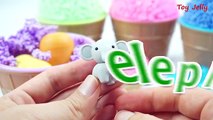 Foam Clay Ice Cream Surprise Toys and Learn Animals, Colors with Eraser Toys Jelly Stickers