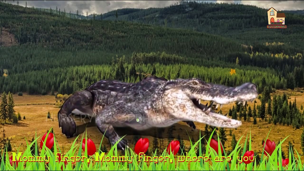 Животное анимационный мультфильм Дети крокодил динозавры Семья палец к к к к к к питомник рифмы против |