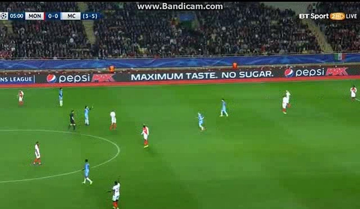 Sergio Aguero Offside Chance - AS Monaco vs Manchester City - Champions League - 15/03/2017