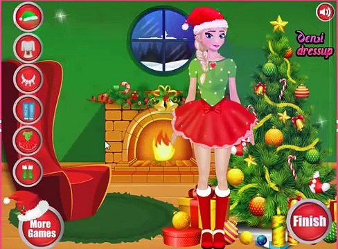 Волшебный Рождество с Эльза и разъем дисней замороженные Принцесса Эльза Рождество платье вверх игра