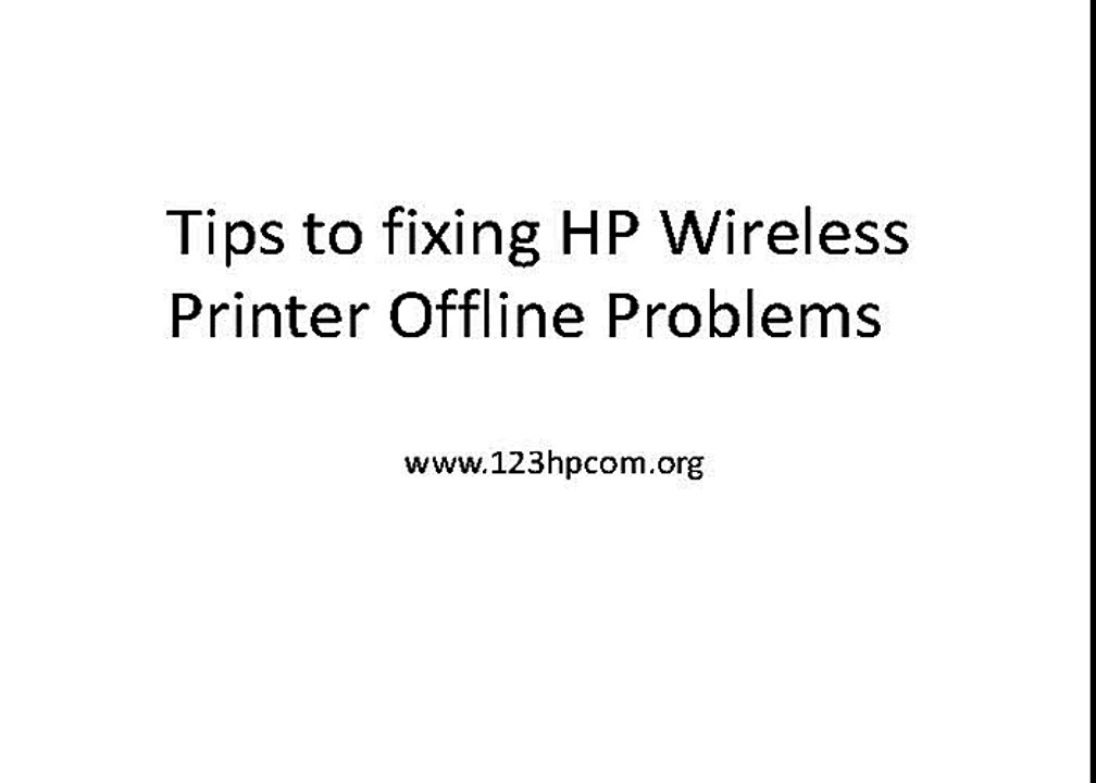Tips to fixing HP Wireless Printer Offline Problems