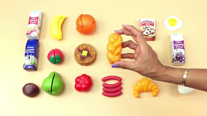 Learn Breakfast Food Names with Plastic Velcro Toy Set | Kids Make-Believe and Vocabulary