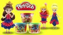 Play Doh Disney Prince and Princess Elsa Anna Ariel Tiana Aurora Belle Rapunzel Prom Outfi