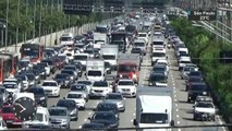 Paralisação do transporte público provoca recorde de congestionamento em SP