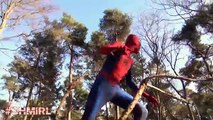 SPIDERMAN T-REX Poo Prank Pooped Spiderman Baby T-rex Kidnapped Amazing Superheroes Fun in