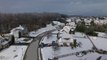 Neighborhood Covered in Snow During Storm