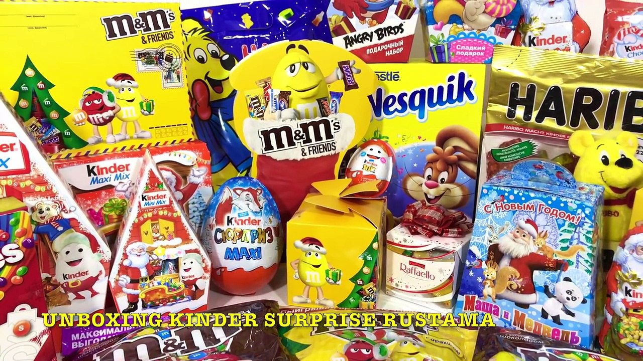 Много Новогодних конфет,сладостей и Киндер Сюрпризы.Распаковка Подарочных Наборов a lot of